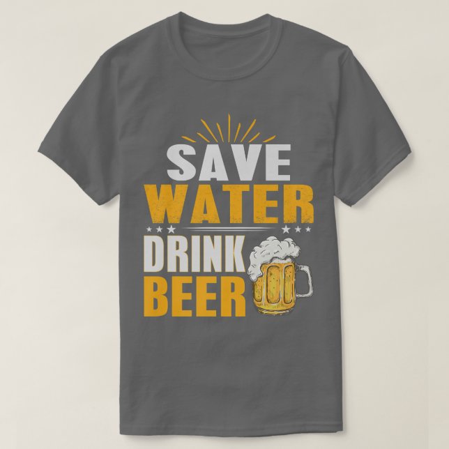 Spara Vatten och Drink Beer på Bachelor-partiet T Shirt (Design framsida)