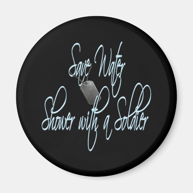 Spara Vatten Shower med soldat Magnet (Framsidan)