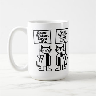 Spara Vatten Spara Liv Söt Minimalistisk Kattaktiv Kaffemugg