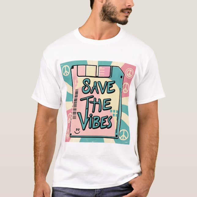 Spara Vibes T-Shirt - Peace & Retro Vibes (Framsida)