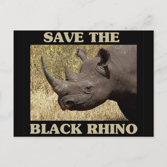 Spara vid Black Rhino Vykort (Framsida)