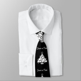 Spara vid Träd Julgran Star Black and White Slips