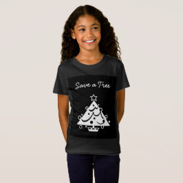 Spara vid Träd Julgran Star Black and White T-shirt