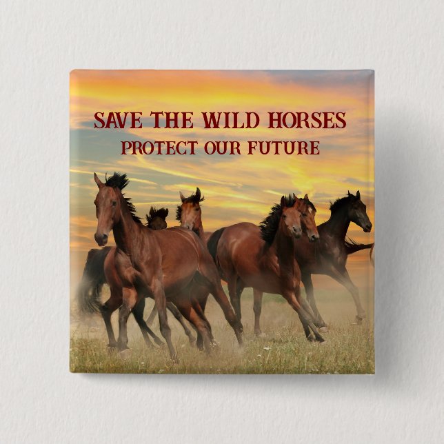 Spara Vild Hästar Knapp (Framsida)