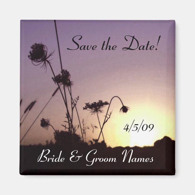 Spara Vilden Date Flowers Sunset Magnet (Framsidan)