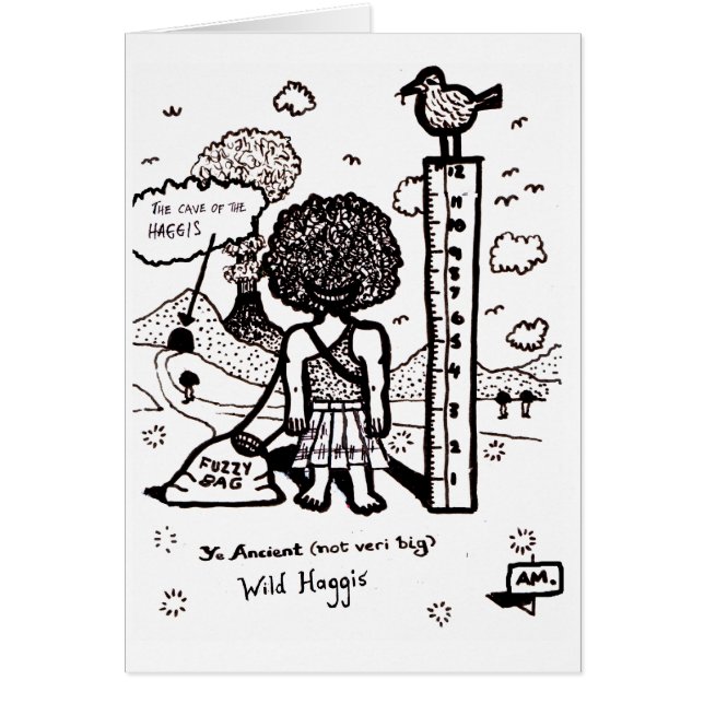 Spara vilden Haggis Hälsningskort (Framsidan)