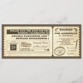 spara vintage biljett-design datumet