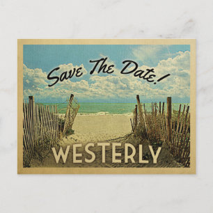 Spara Vintagen Beach Nautical Westerly Meddelande Vykort