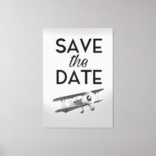 Spara Vintagen Datum Flygplan Canvastryck
