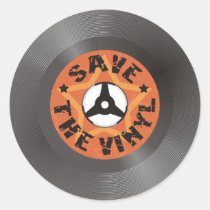 Spara vinylen runt klistermärke