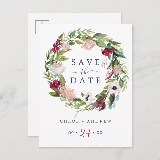 Spara vykortet för datum för felsökning inbjudan vykort (Fram/baksida)