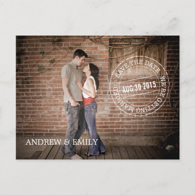 Spara vykortet för datumstämpelcirkel Foton Meddelande Vykort (Framsida)