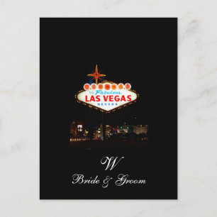 Spara vykortsdatum Monogram Las Vegas Bröllop Meddelande Vykort
