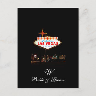 Spara vykortsdatum Monogram Las Vegas Bröllop Meddelande Vykort