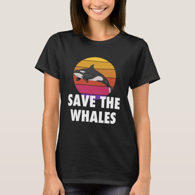 Spara Whales Killer Whale Orca Beach T Shirt (Framsida)