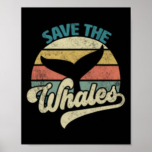 Spara Whales Retro Poster