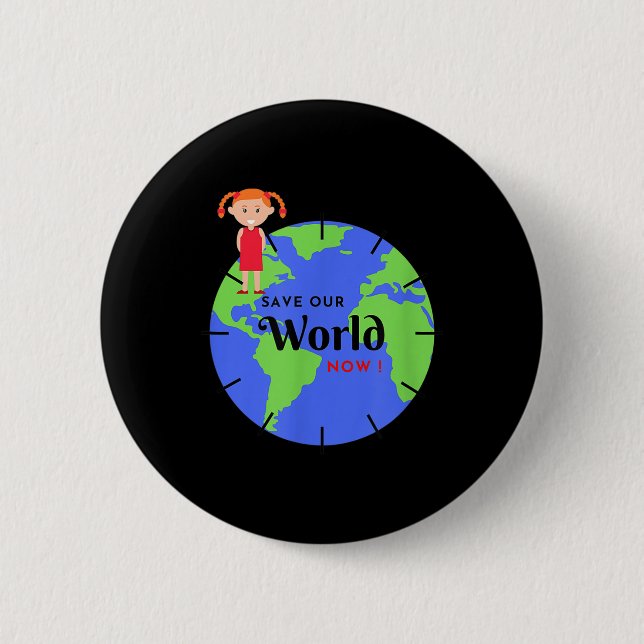 Spara World Little Girl Fights for Environmenta Knapp (Framsida)