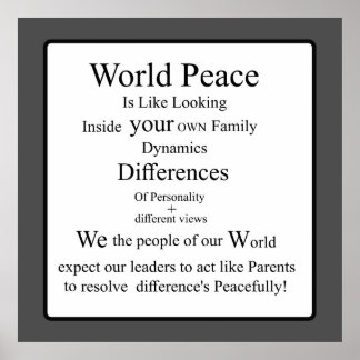 Spara World Peace by Tittar at Family Dynamics Poster