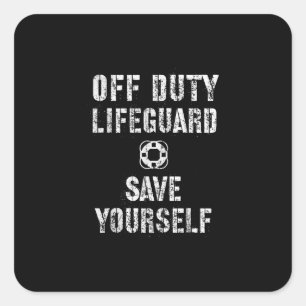 Spara Yourself Lifeguard Swimming Bassäng Guard av Fyrkantigt Klistermärke