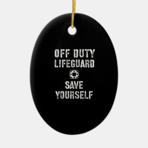 Spara Yourself Lifeguard Swimming Bassäng Guard av Julgransprydnad Keramik