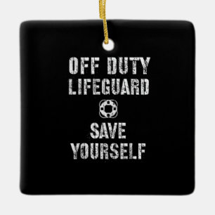 Spara Yourself Lifeguard Swimming Bassäng Guard av Julgransprydnad Keramik