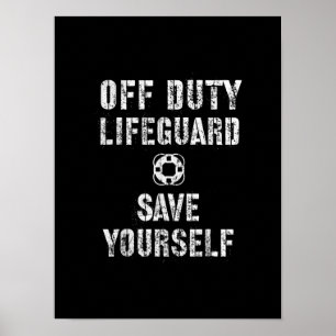 Spara Yourself Lifeguard Swimming Bassäng Guard av Poster