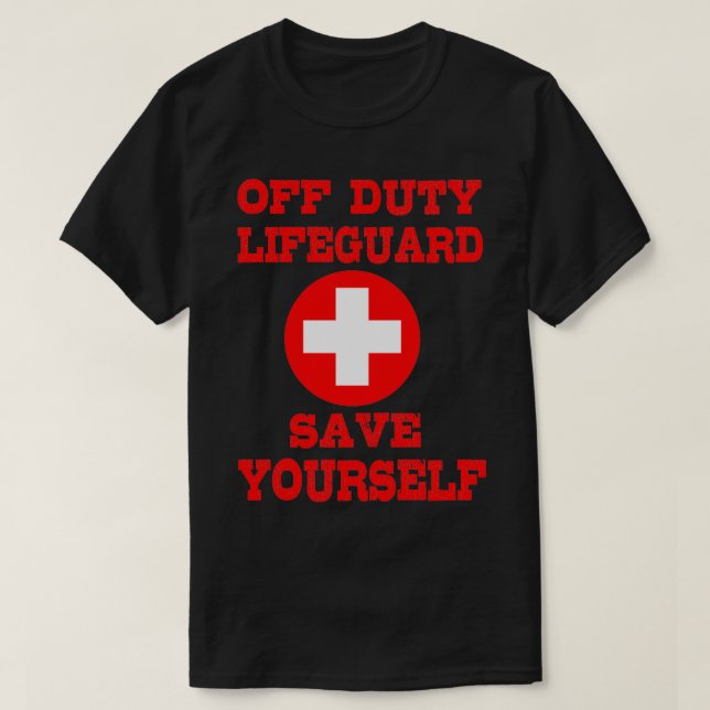 Spara Yourself Lifeguard Swimming Bassäng Guard av T Shirt (Design framsida)
