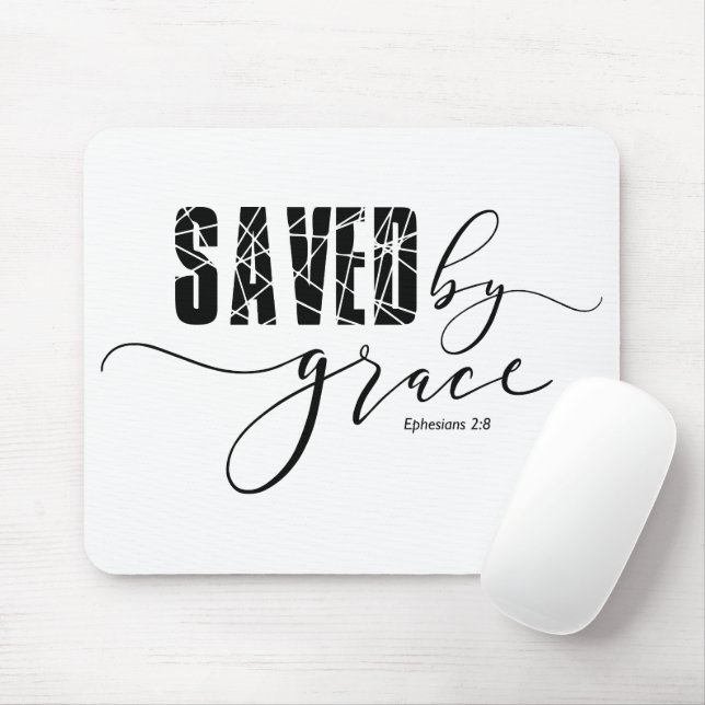Sparad av Grace Bible Ephesian 2:8 Mouse Pad Musmatta (Med mus)