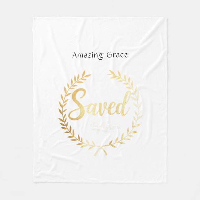 Sparad av Grace Blanket Gift för Faithful Pappa Fleecefilt (Framsidan)