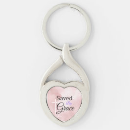 Sparad av Grace Christian Keychain Twisted Heart Silverfärgad Nyckelring