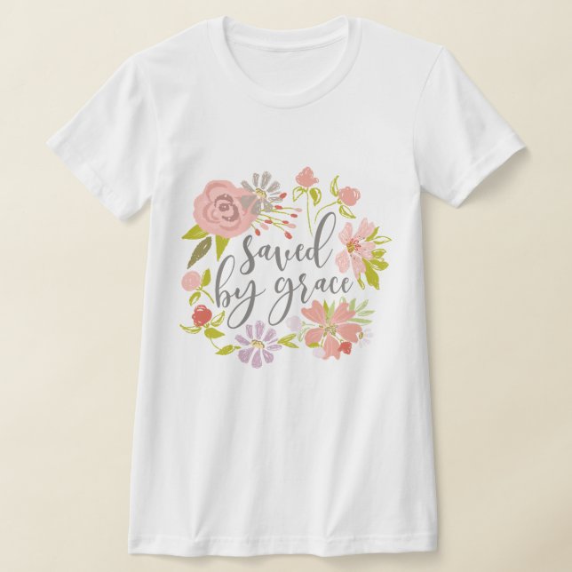 Sparad av Grace - efesier 2:8 T Shirt (Laydown)
