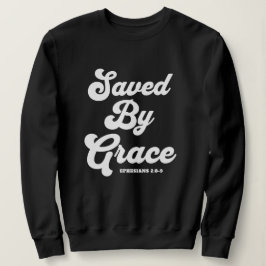 Sparad av Grace Ephesian 2:8-9 Basic-Mörk T Shirt