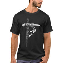 Sparad av Grace Ephesian 2:8 Black T-Shirt