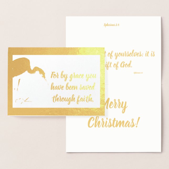 Sparad av Grace Ephesian Egret jul Foil Card Folierat Kort (Display)