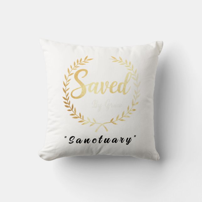 Sparad av Grace Pillow - Gift för Faithful Pappa Kudde (Framsida)