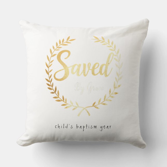 Sparad av Grace Pillow - Gift för Faithful Pappa Kudde (Framsida)