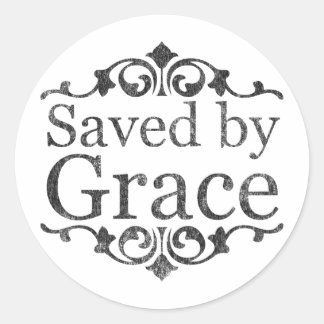 Sparad av Grace-Vintage Runt Klistermärke