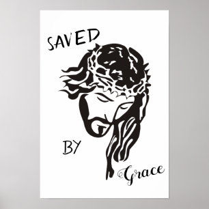 Sparad av Guds nåd Jesus SVG Poster