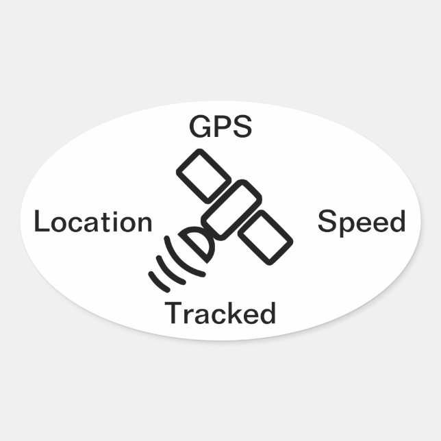 Spårad GPS-platshastighet Ovalt Klistermärke (Framsida)