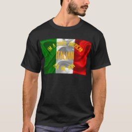 Sparad italiensk amerikan i guld- brev t shirt