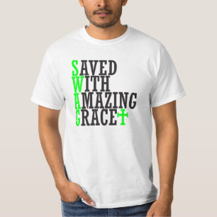Sparad med Fantastisk Grace SWAG Christian Tee