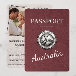 Sparade datum för Burgundy Australia Passport Spara Datumet