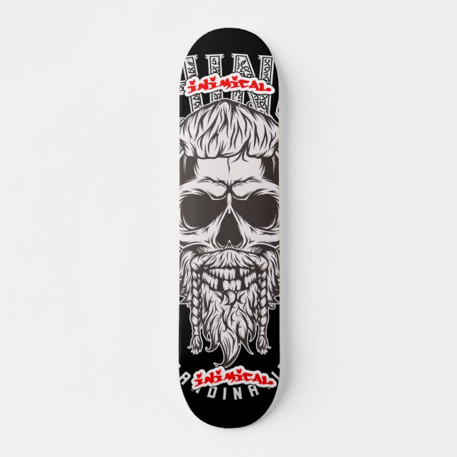 Sparage Viking Skull Mini Skateboard Bräda 18,5 Cm (Framsida)