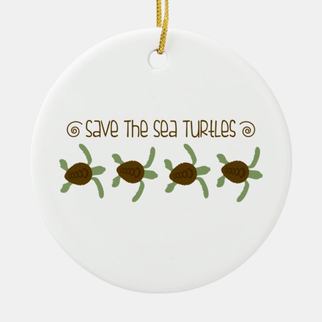 Sparahavssköldpaddor Julgransprydnad Keramik (Framsidan)