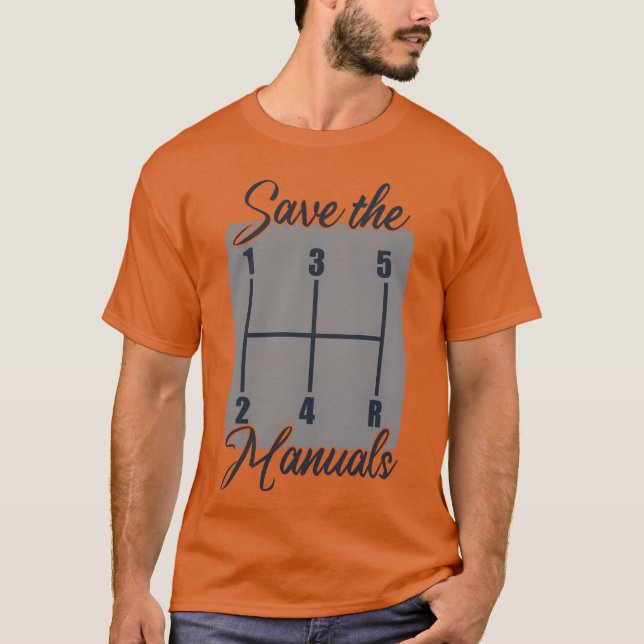Sparahe Manuals Manuell Bilar vän present T Shirt (Framsida)