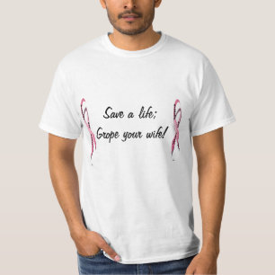 Sparaliv trevar din fru! Bröstcancermedvetenhet Tee Shirt