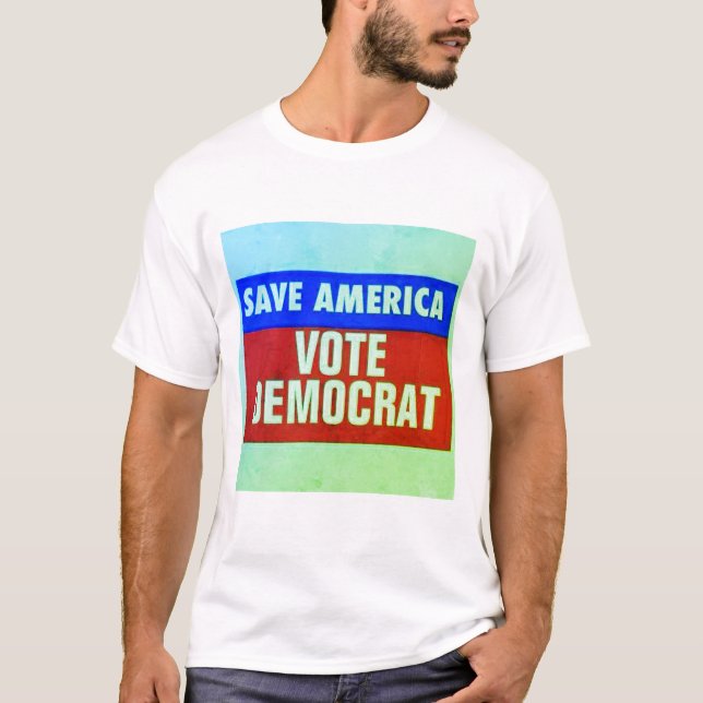 Sparan Amerika röstar demokraten T Shirt (Framsida)