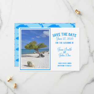Sparan Aruba Destination Wedding Blue Divi Träd Spara Datumet