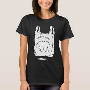 Sparan av miljön stoppar plasten t shirt