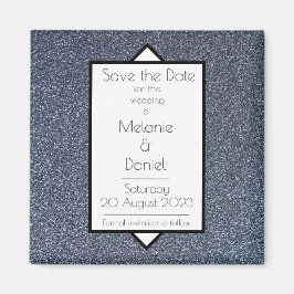 Sparan Modern Art Deco Silver Giltter på dagen Magnet